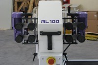 NS ML100 - Pásová bruska na trubky - pracovní hlava s podávacím systémem